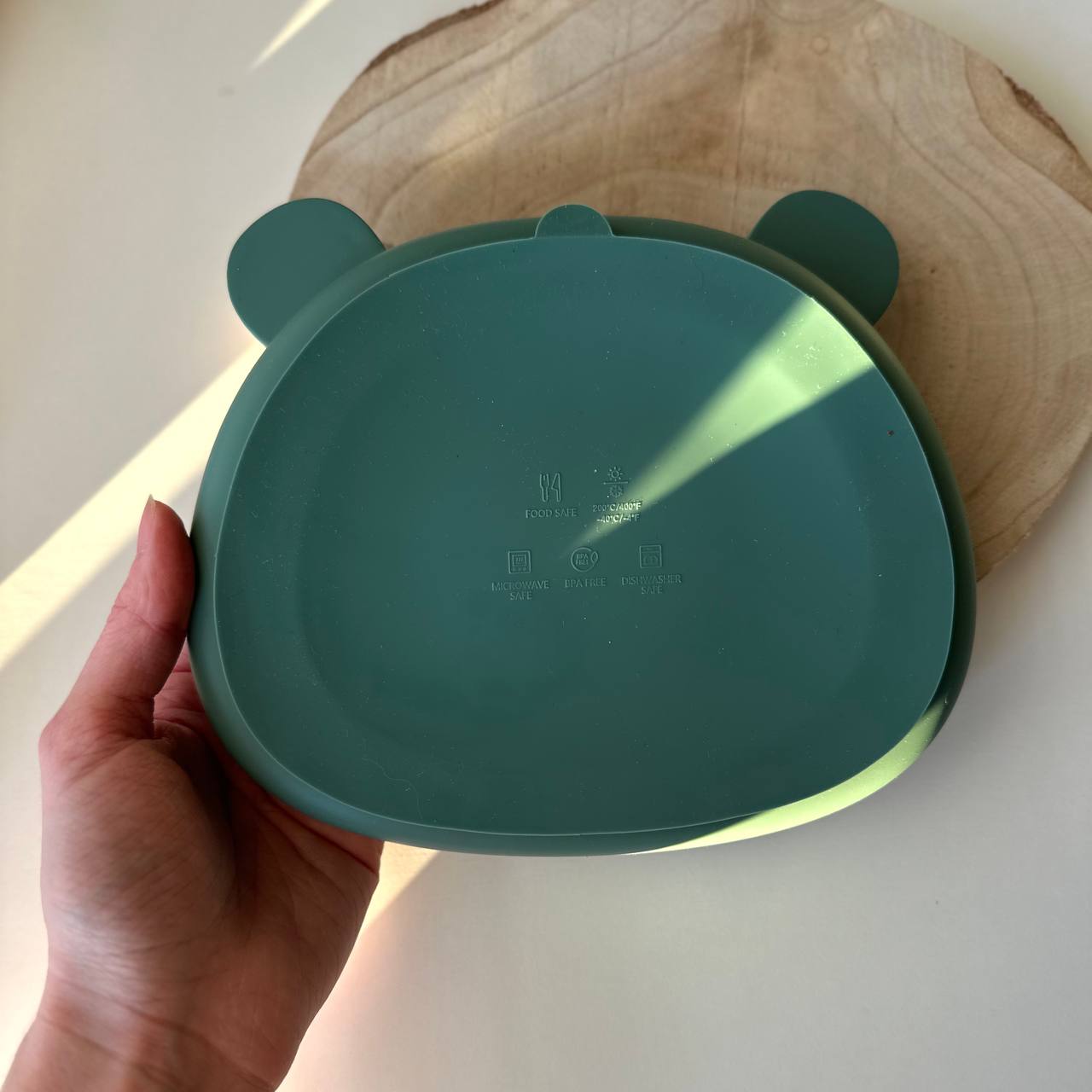 Секційна тарілка "Ведмедик" Смарагд (oil green)