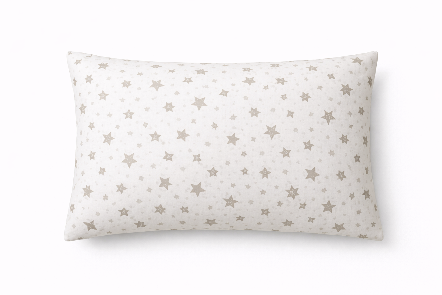 Наволочка ранфорс принт  "Бежеві зірки на білому "
