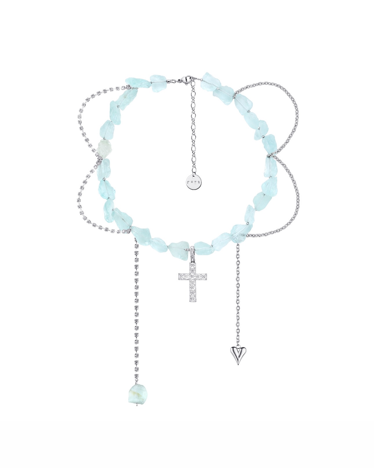 AQUAMARINE stone necklace