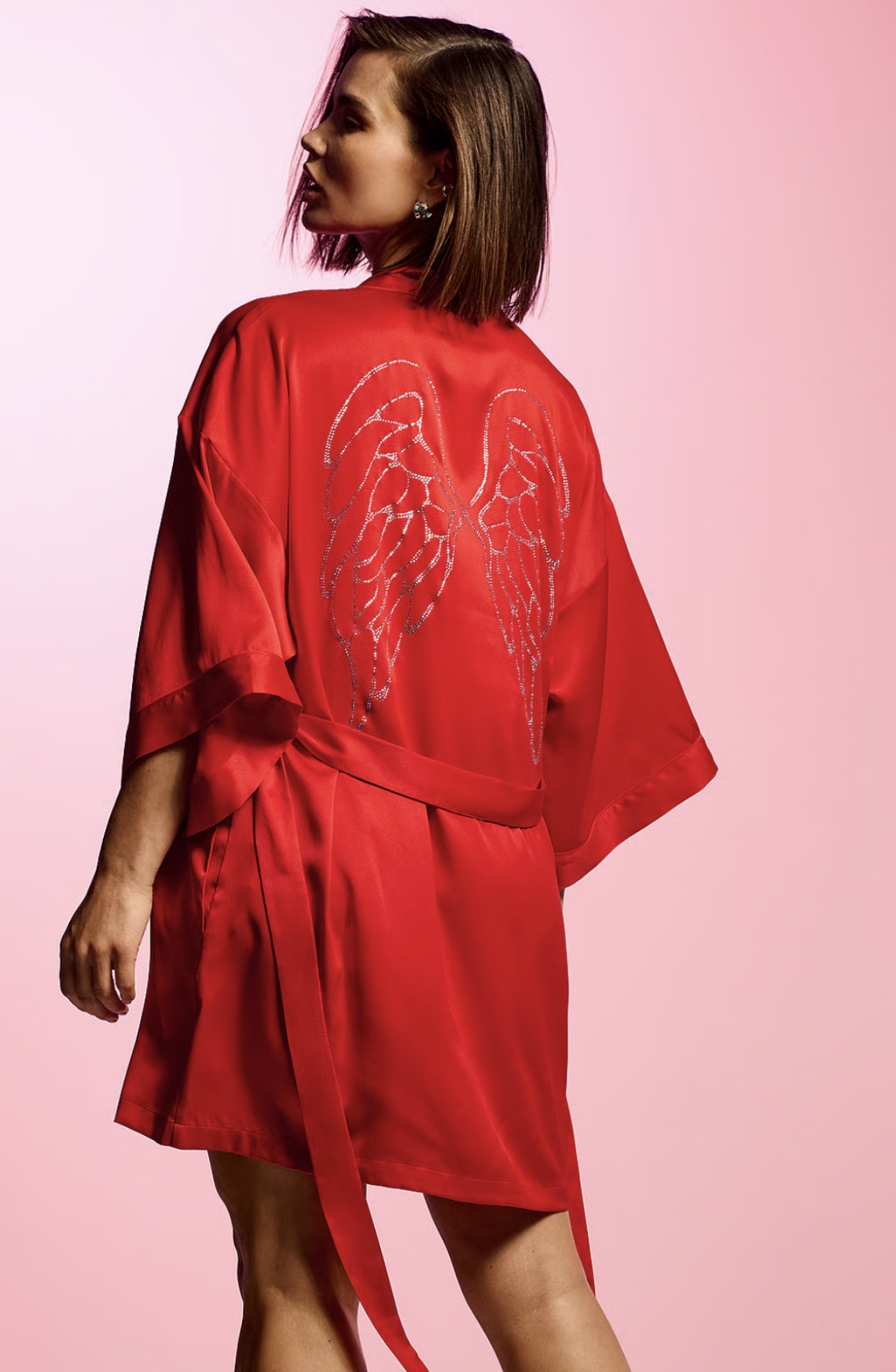Халат Satin mini robe wings