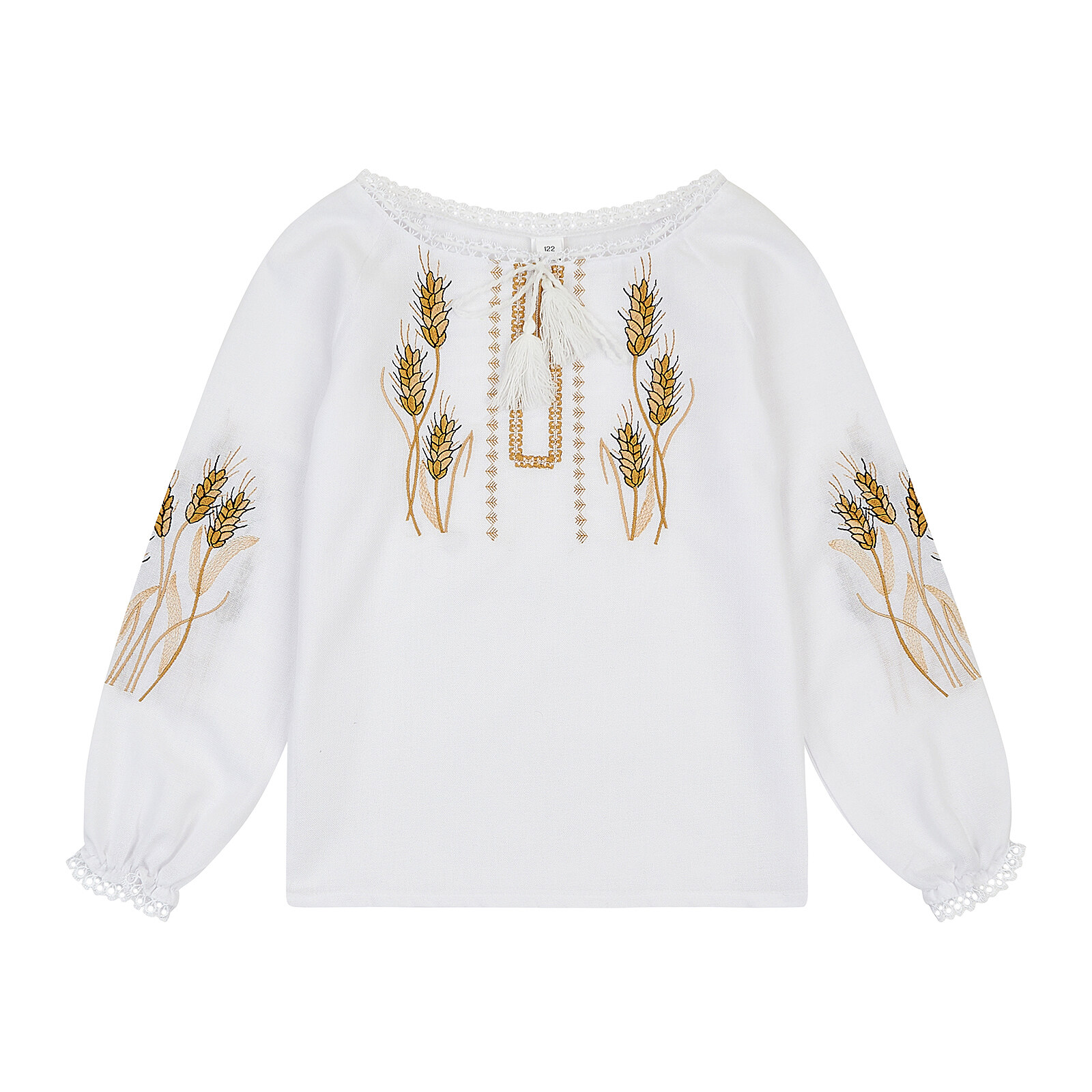 Вишиванка для дівчинки колоски (льон)
