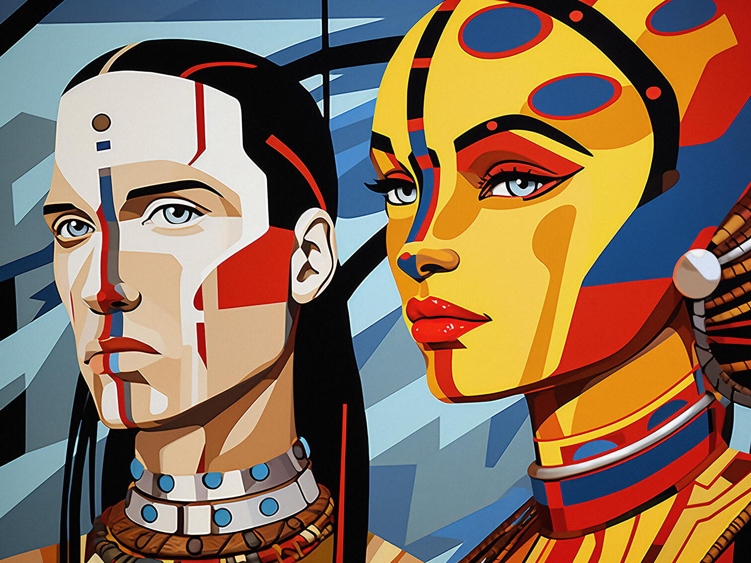 Ancient folk, 60x80 cm, original acrylic painting on canvas