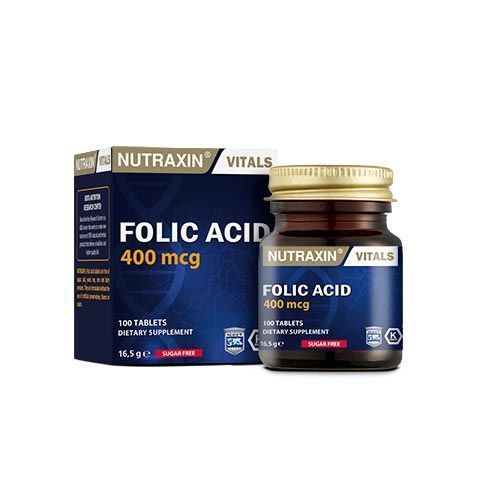Nutraxin Folic Acid 400 mcg – 100 Tablets | Prenatal & Neural Support