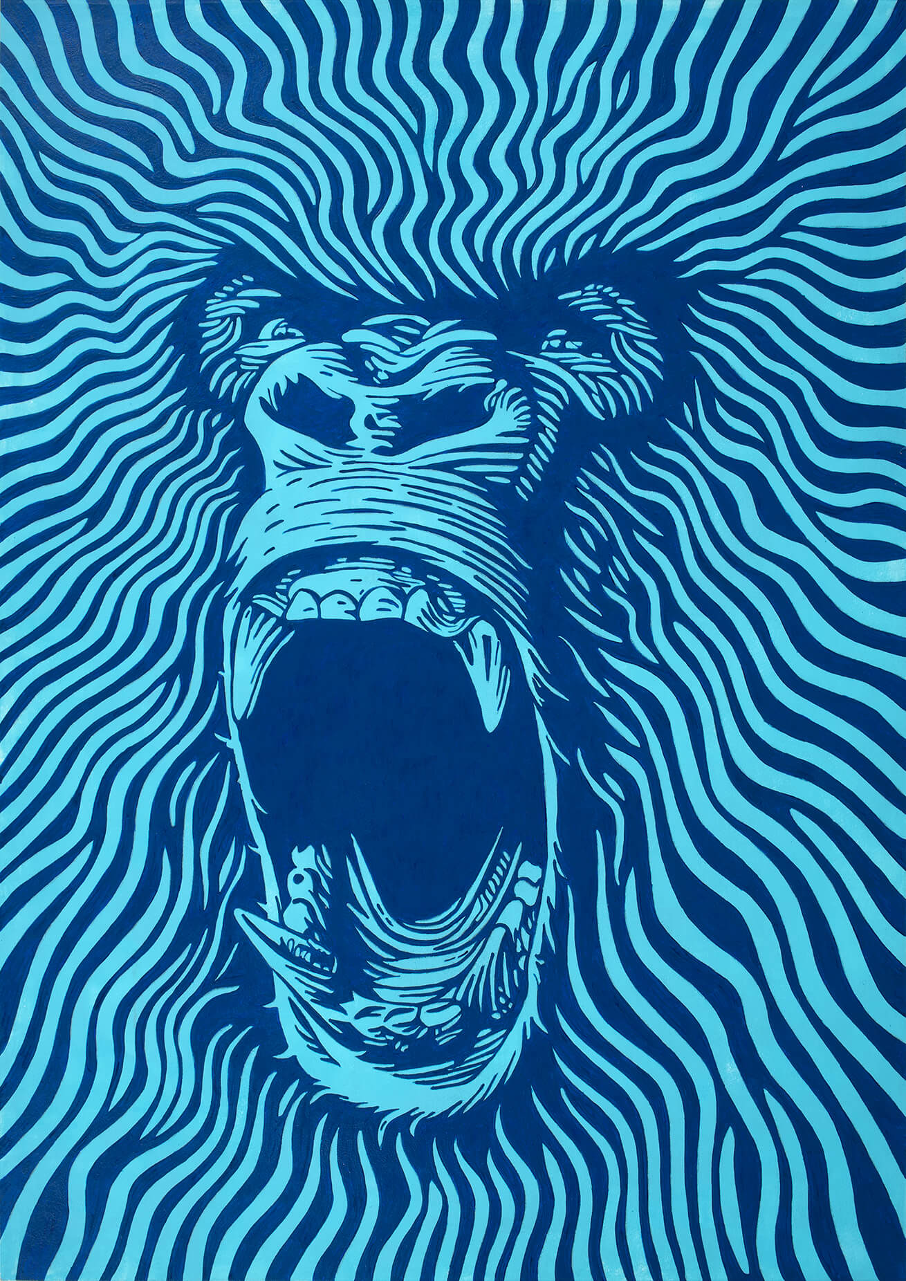 Crazy gorilla, 42x30 cm original acrylic painting on paper