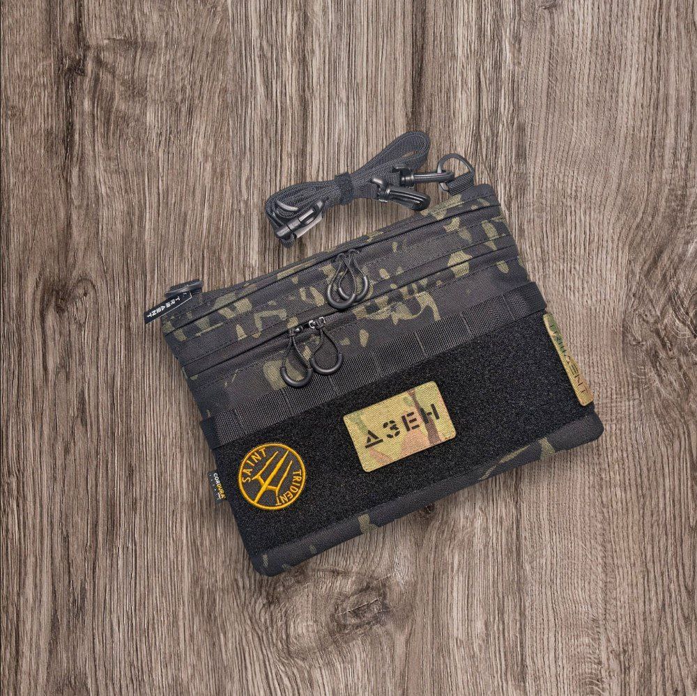 BLACK MULTICAM | 25x30 | Сумка через плече TRIIIDENT VELCRO + MOLLE/PALS