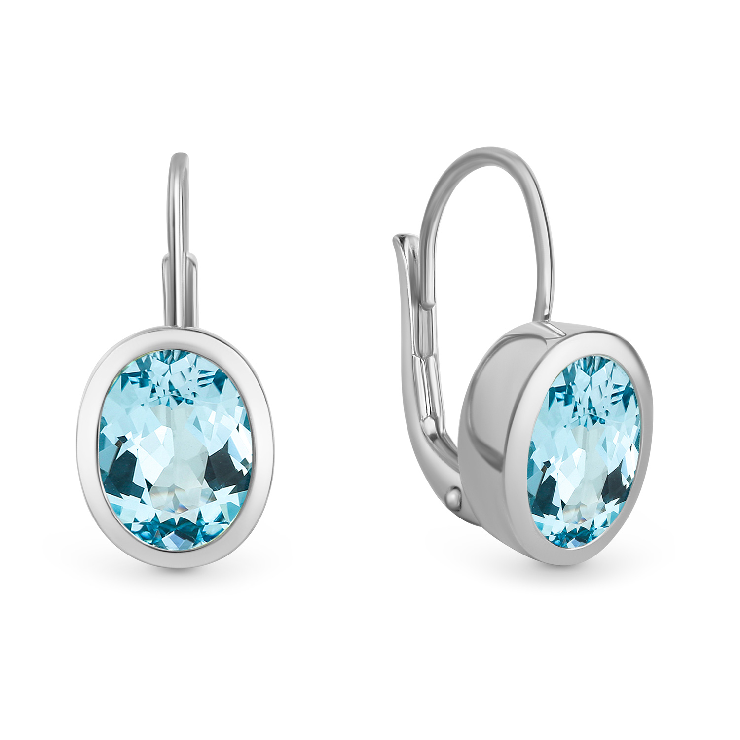 Elegante Ohrhänger mit Blautopas aus 925er Silber rhodiniert