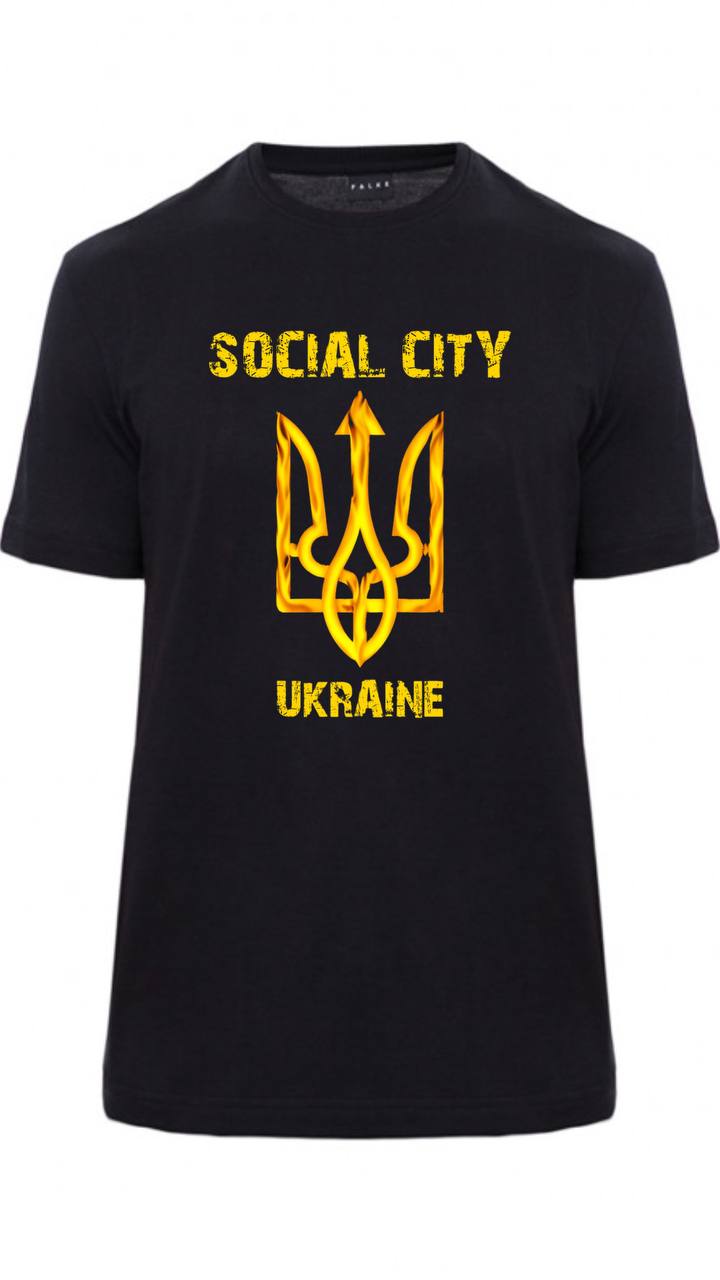 Футболка SOCIAL CITY UKRAINE flame | T-shirt SOCIAL CITY UKRAINE flame