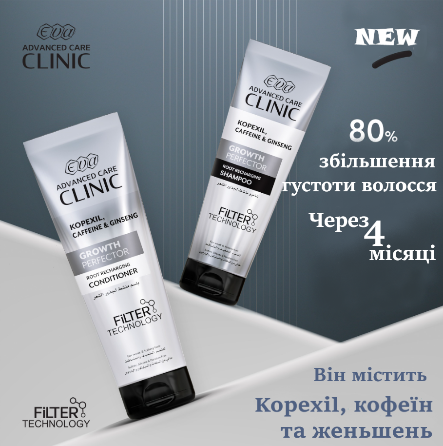 Eva Advanced Care Clinic Growth Perfector Root Shampoo Kopexil Єва Шампунь 230 мл