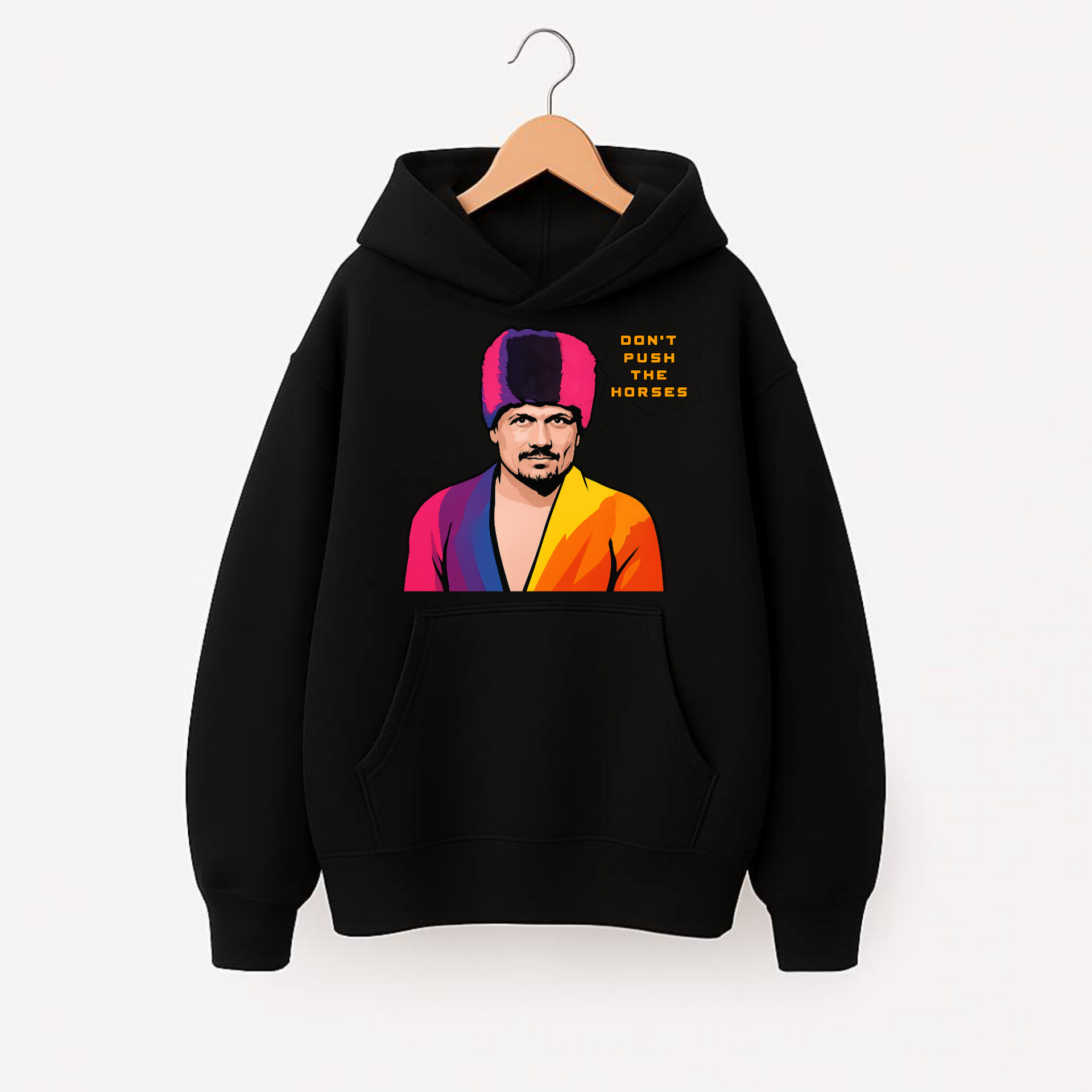 ХУДІ  ОВЕРСАЙЗ ЧОРНЕ З ПРИНТОМ "УСИК МЕМ"