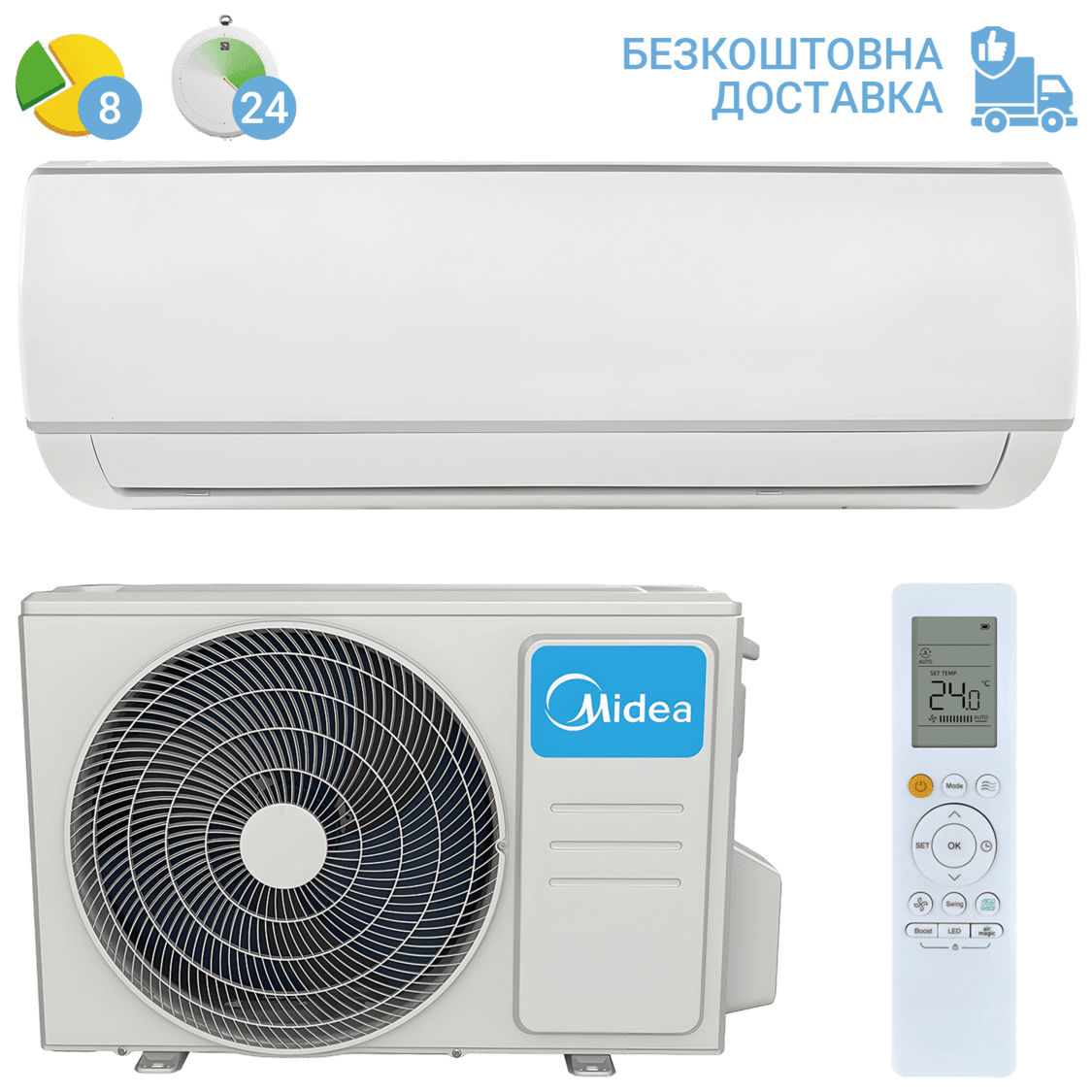 Кондиціонер Midea AF6-09N8C2E-I/AF6-09N8C2E-O (з установкою: +3900 грн)