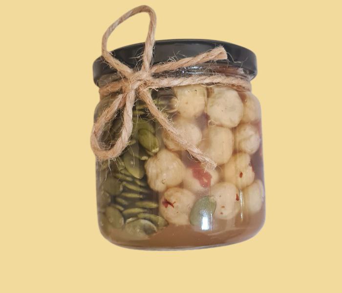 Горіхи з медом акації (кешью, фундук, мигдаль,гарбузове насіння)