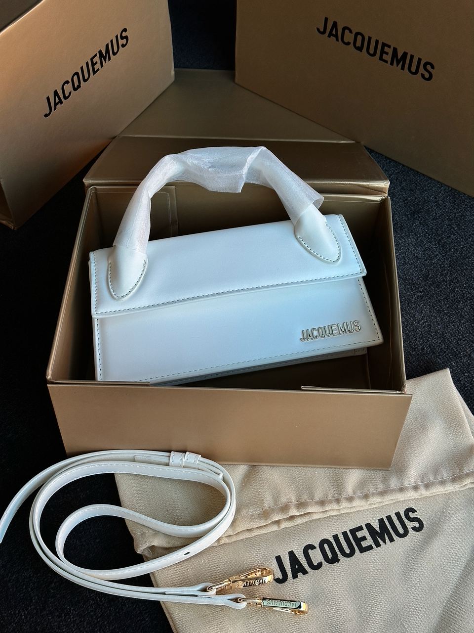 Jacquemus Le Chiquito Long White Leather