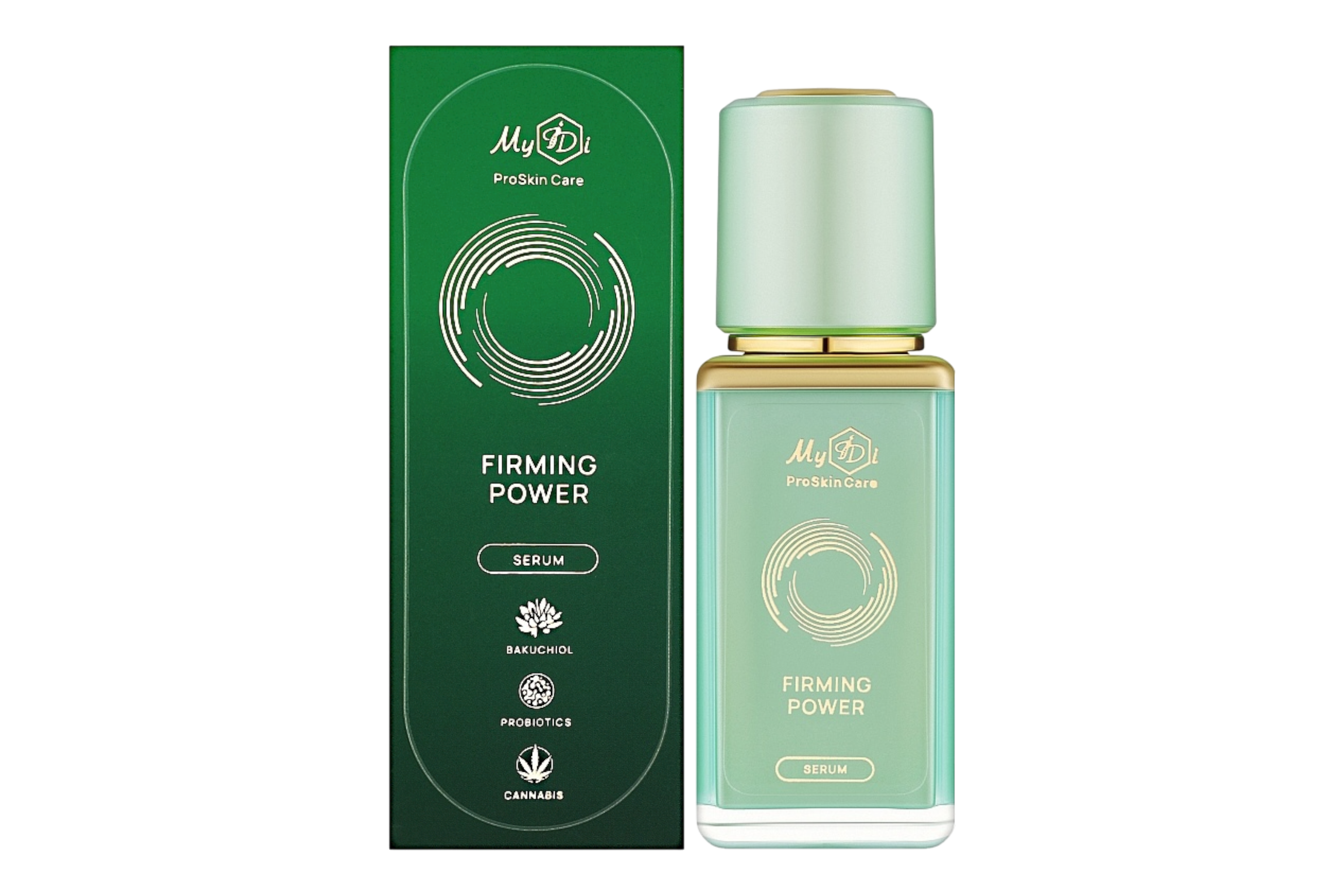 Суперактивна сироватка з бакучіолом, пробіотиками та канабісом MyIDi Firming Power Serum