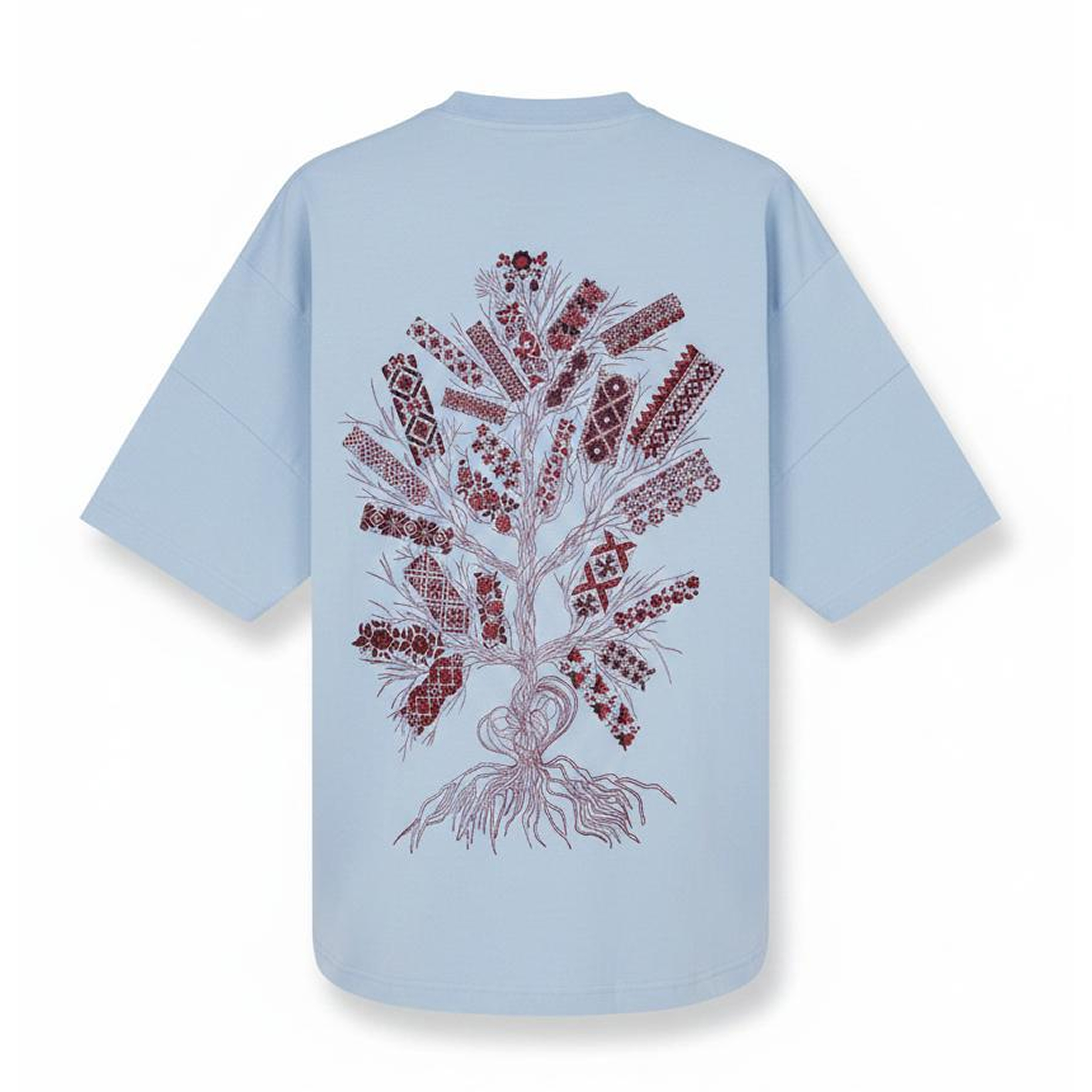 Футболка «Дерево життя» oversize блакитна
