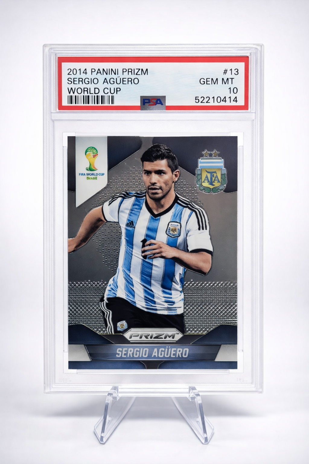 SERGIO AGUERO 2014 PANINI PRIZM WORLD CUP PSA 10