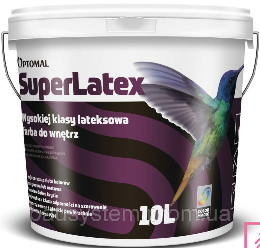 Фарба латексна для внутрішніх робіт Optomal SuperLatex шовковисто-матова 10 л.