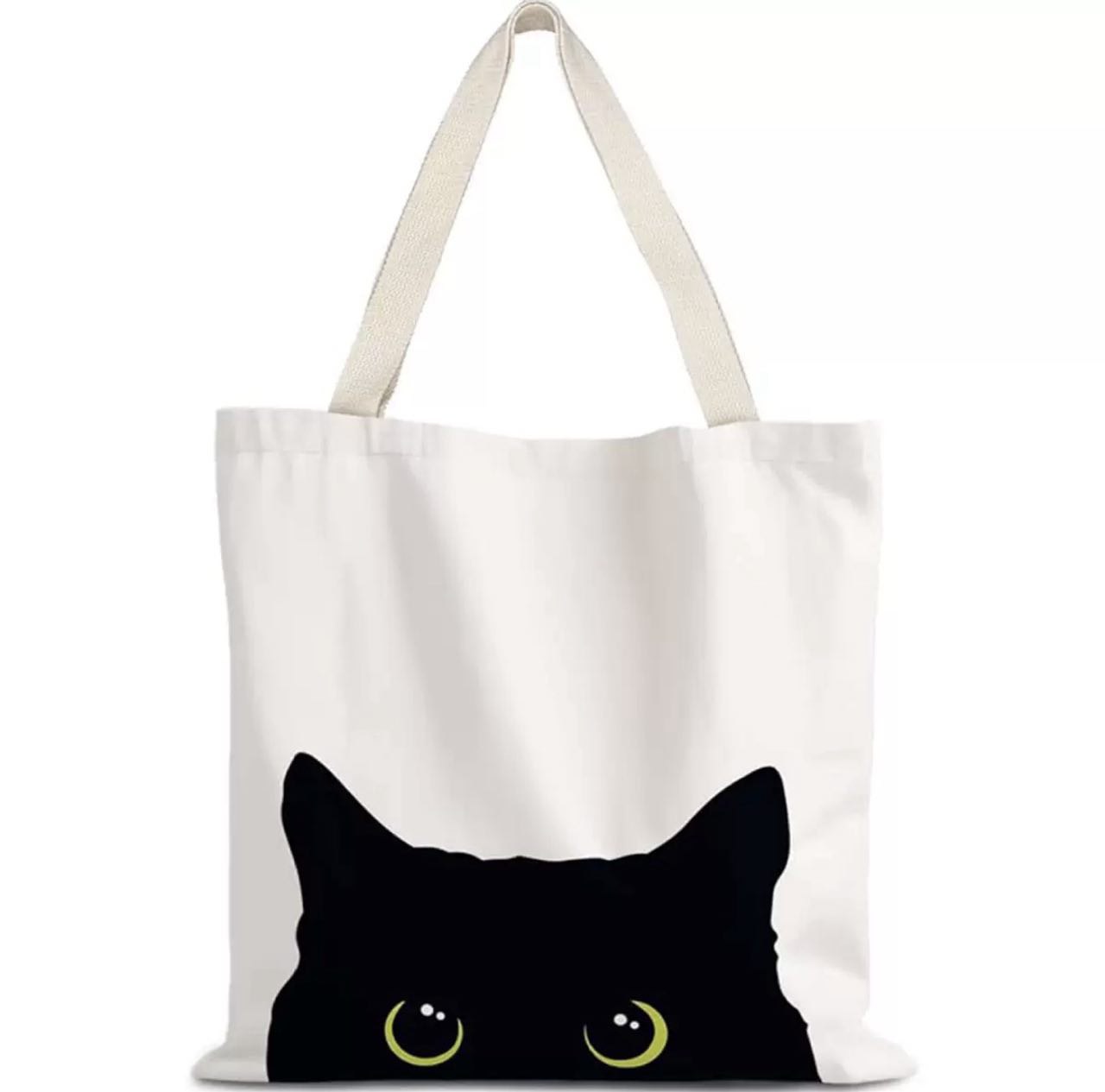 Сумка шопер чорний кіт