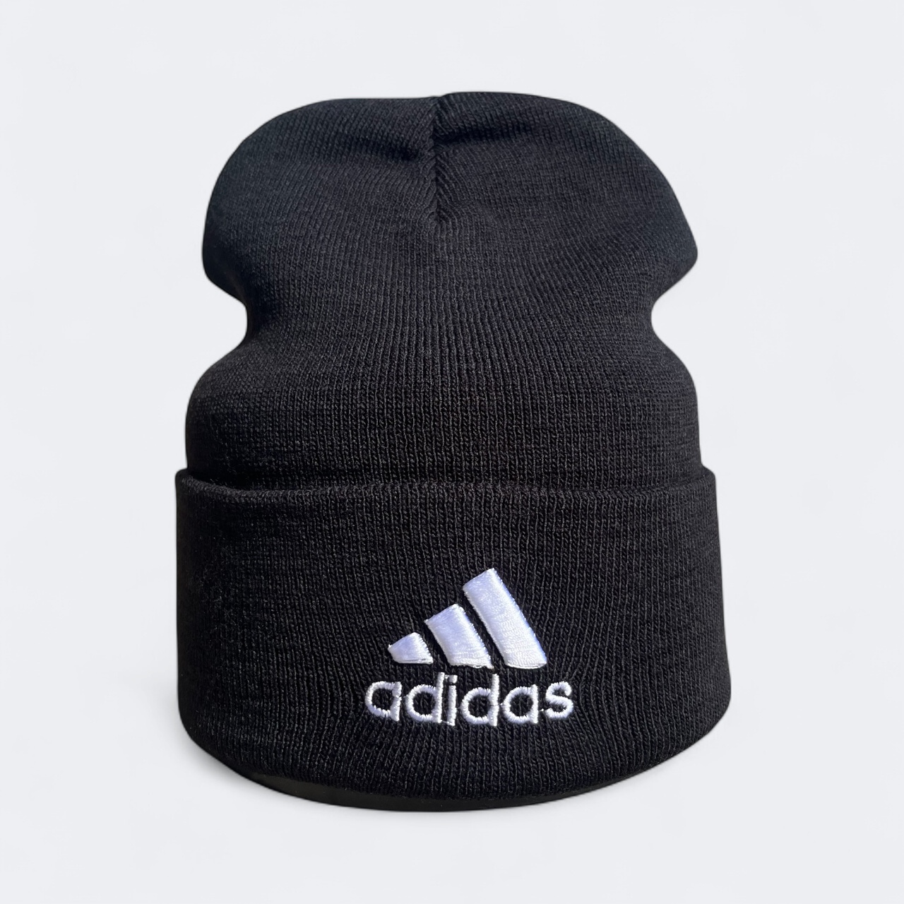 Шапка Чоловіча Осіння Adidas - Адідас Копія (Біла Вишивка Скала)