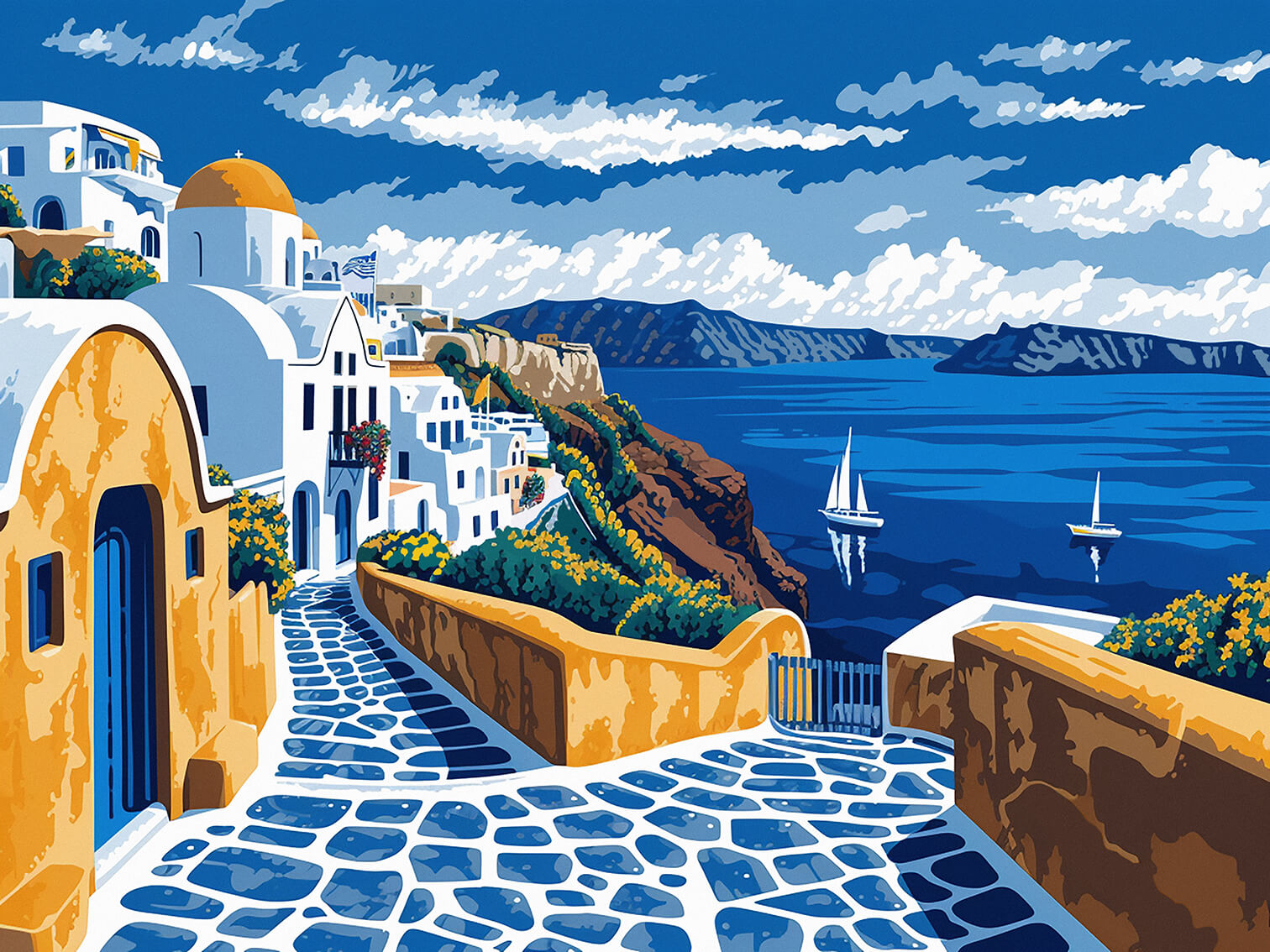Greek Island VI, 60x80 cm, original acrylic painting on canvas
