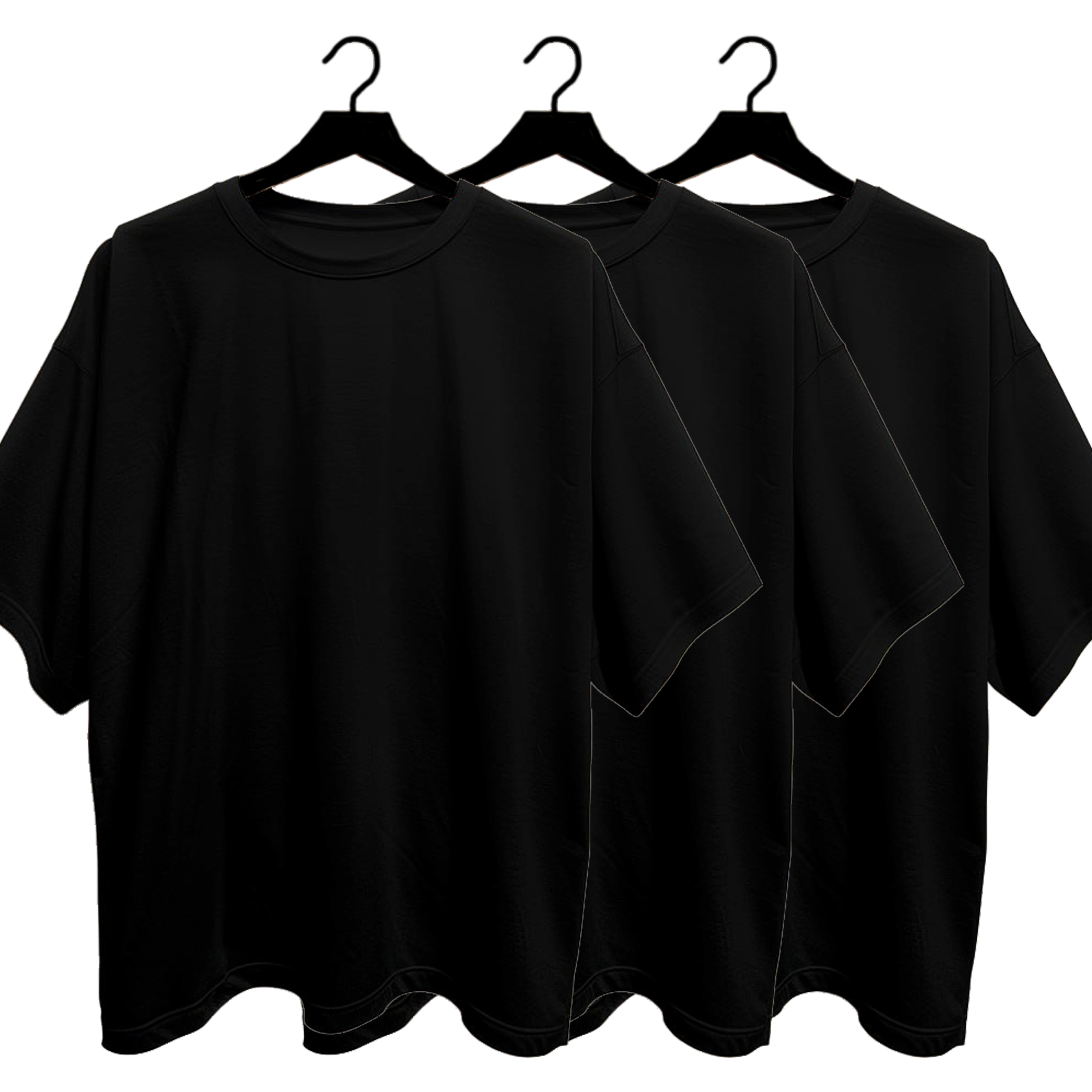 Комплект 3 футболки oversize чорні