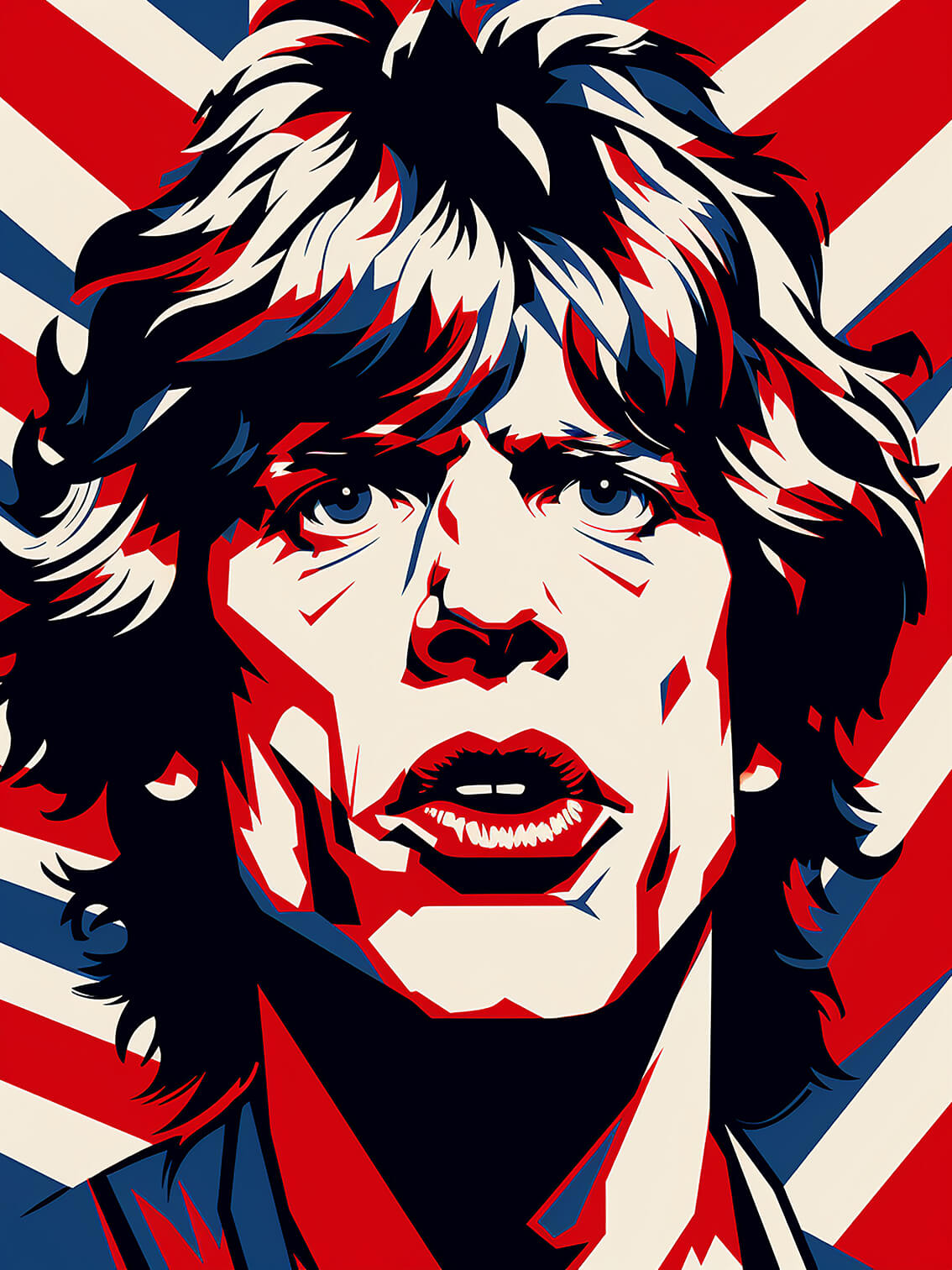 Mick Jagger, 80x60 cm, original acrylic painting on canvas