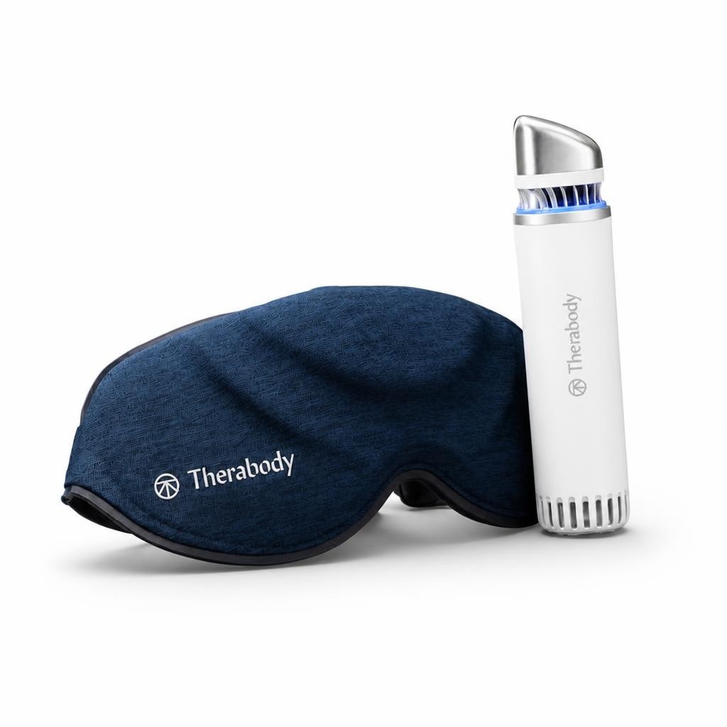Набір для нічного та ранкового відновлення розумна маска для сну SleepMask та кріотермічний девайс TheraFace Depuffing Wand