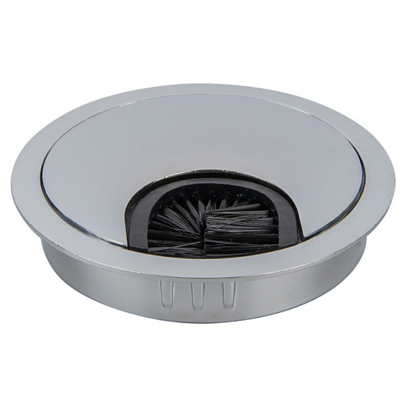 Заглушка для дротів з щіткою, заглушка для кабелю Ø 60 мм. хром