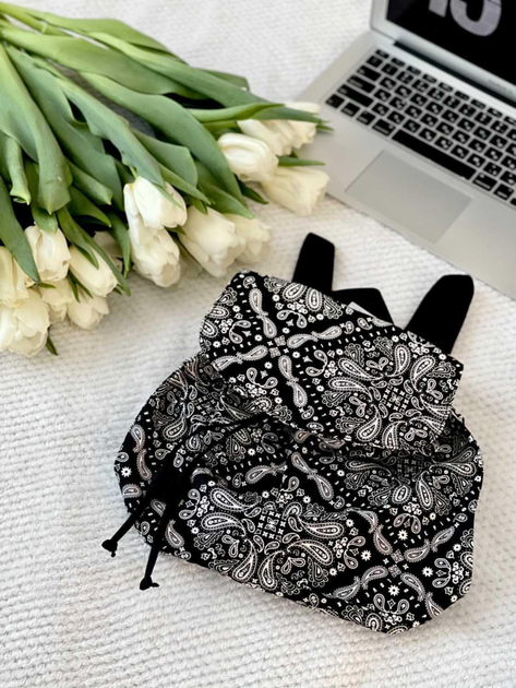 Рюкзак міський Backpack Purse PINK Black & White Paisley