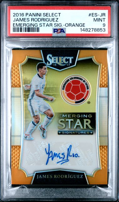 JAMES RODRIGUEZ 2016 PANINI SELECT EMERGING STAR SIGNATURES PSA 9
