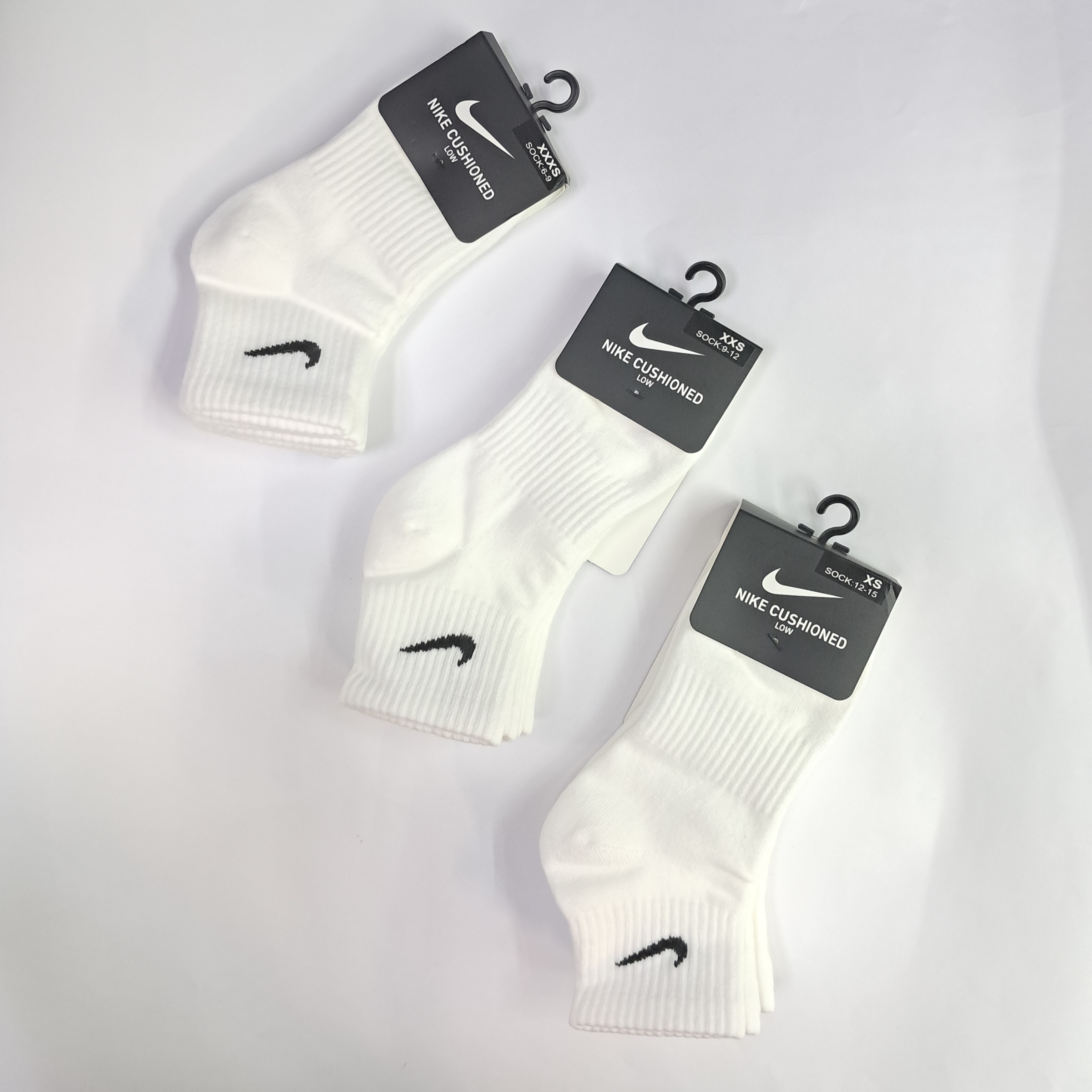 Шкарпетки дитячі Nike Cushioned, low, комплект 3 пари, білі