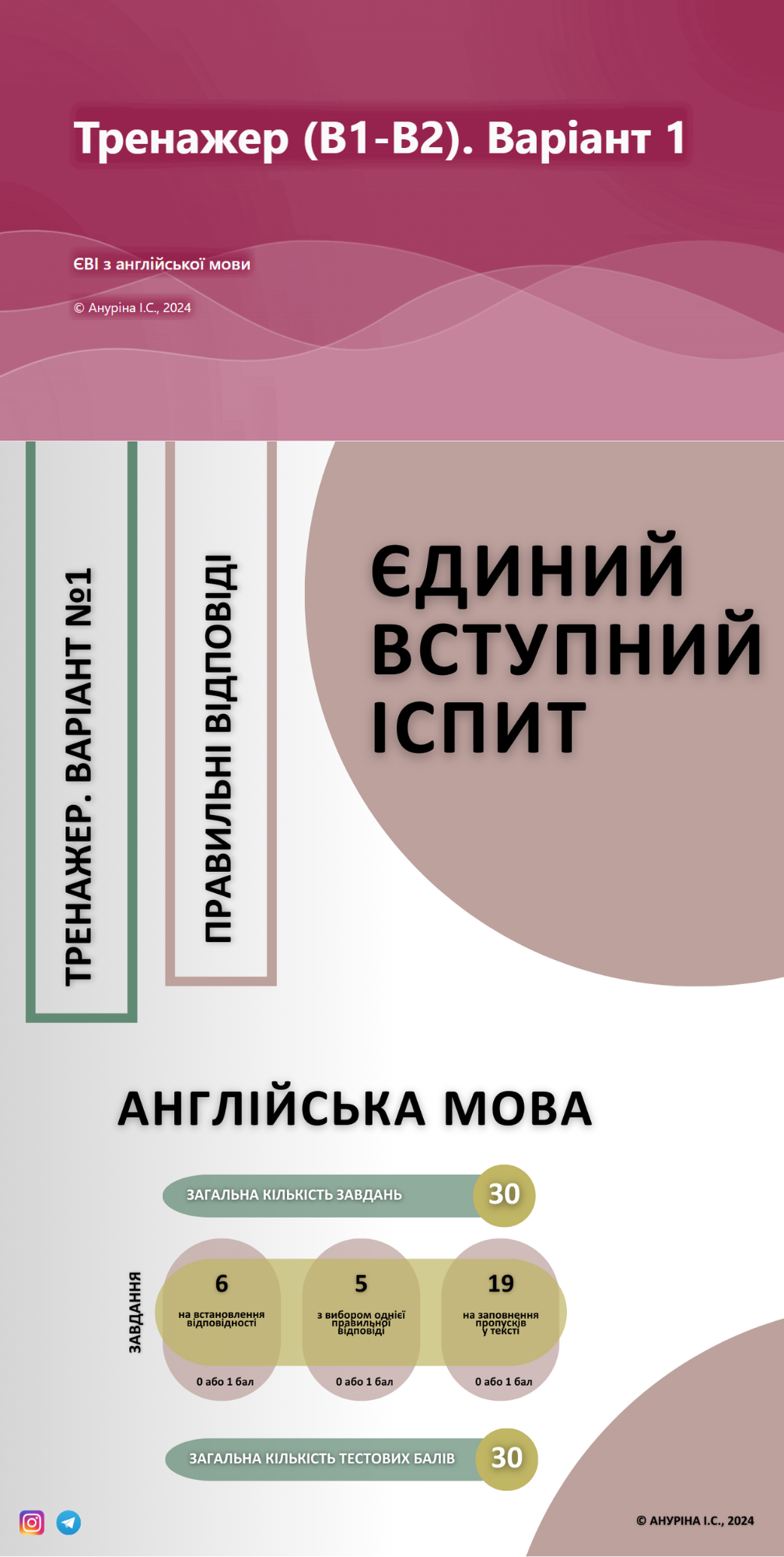 Тренажер/симуляція (B1-B2) №1 (ЄВІ; інтерактивна версія + формат .pdf)