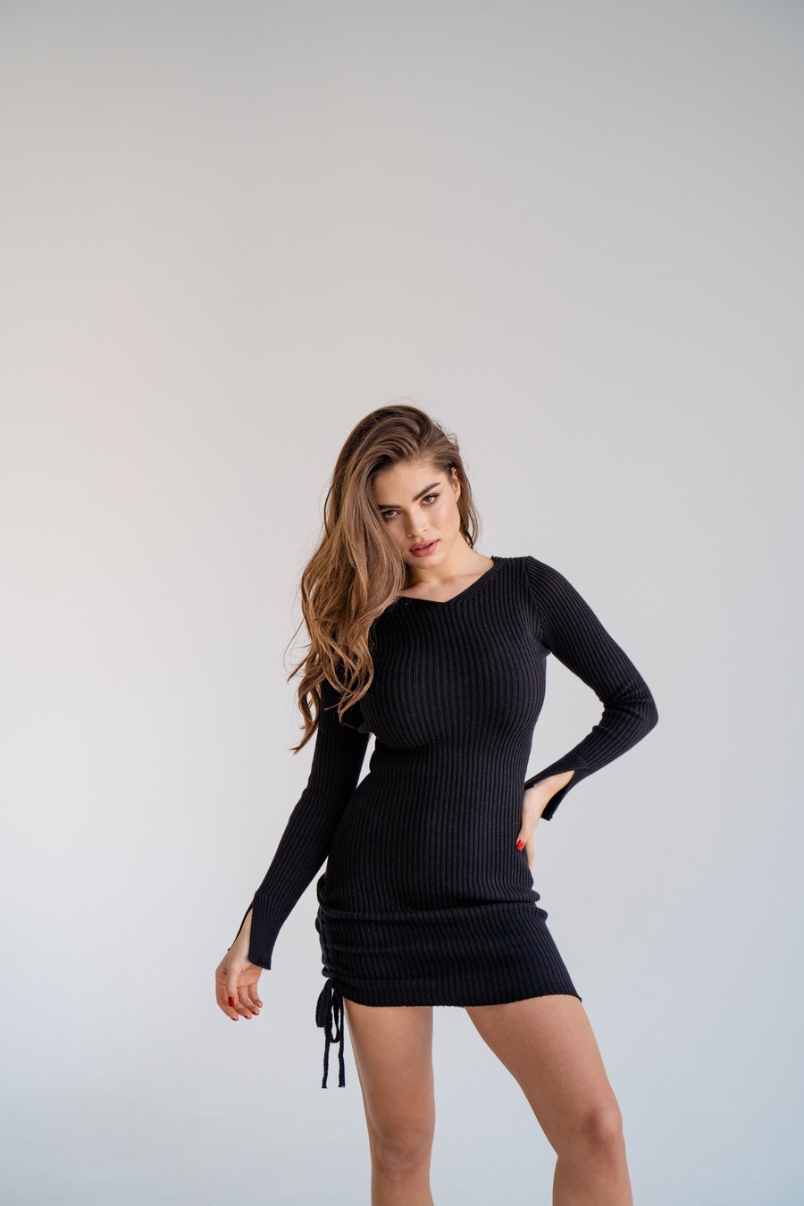 Knitted dress "Charlotte" - Black