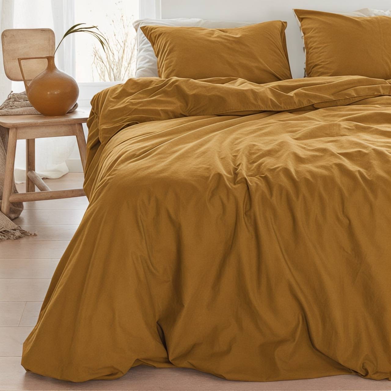 Постільна білизна з ранфорсу, колір Охра