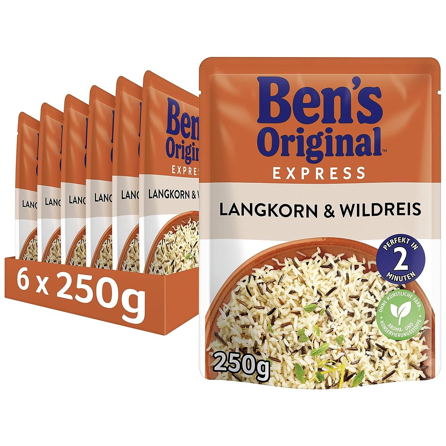 Ben's Original Express-Reis Langkorn & Wildreis Миттєвий Рис Довгозернистий + Дикий 250 г - 1 шт