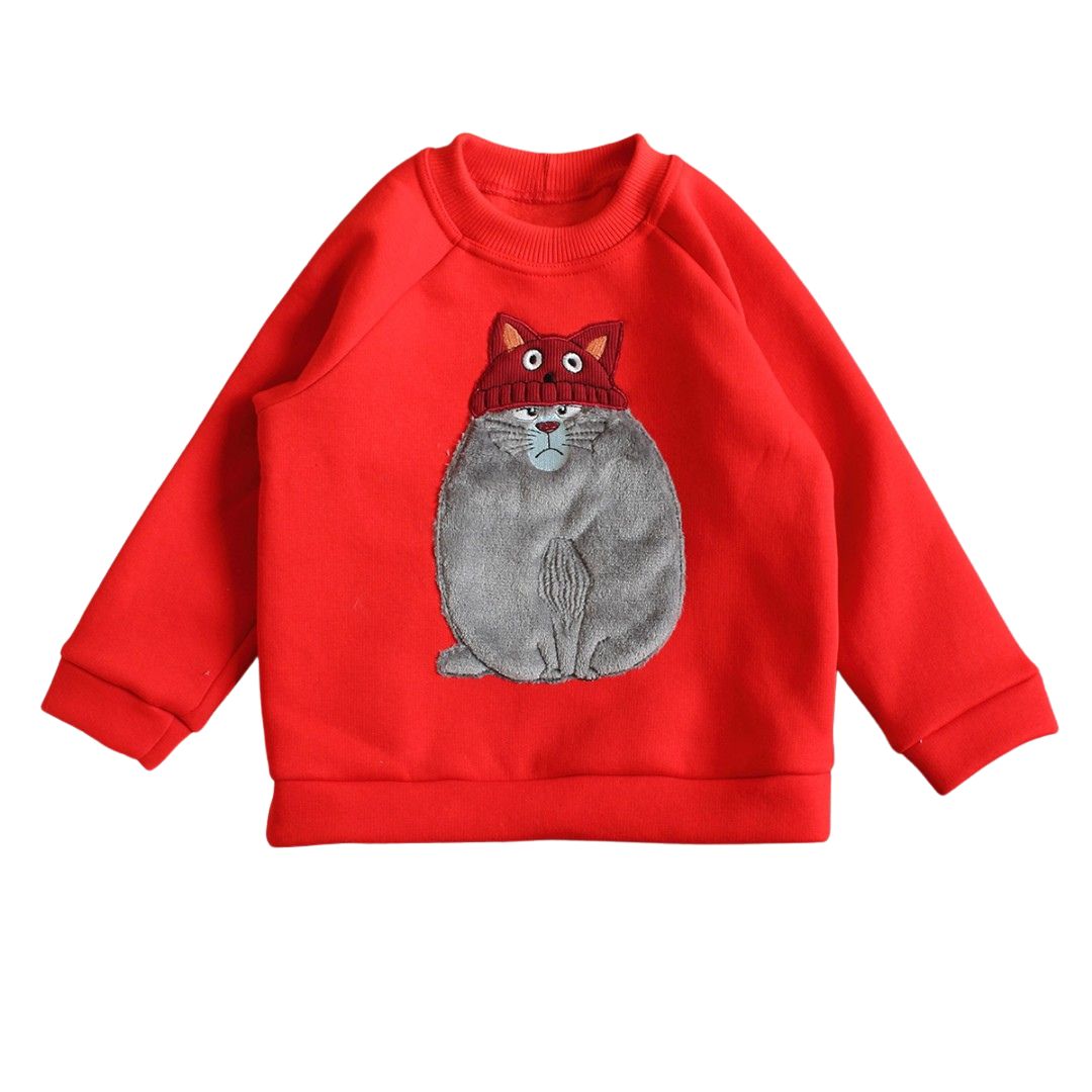 Світшот дитячий з аплікацією Кіт