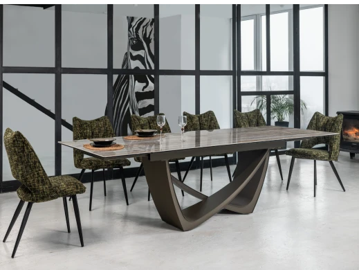 Керамічний стіл Беатріче TML-995 тайгер травертін + коричневий