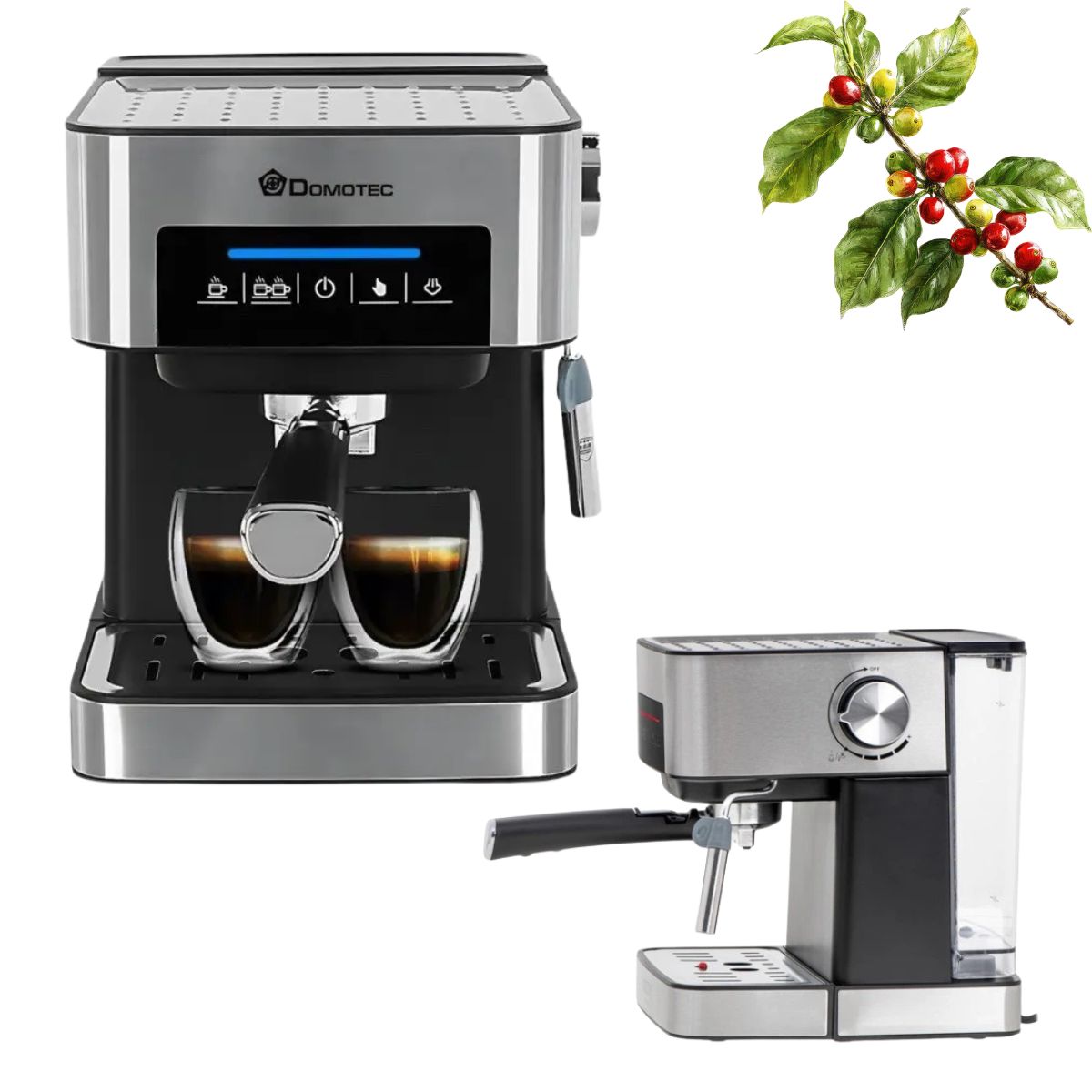 Кавоварка Domotec MS-136, 1,6 л, 850 Вт, еспресо та капучіно