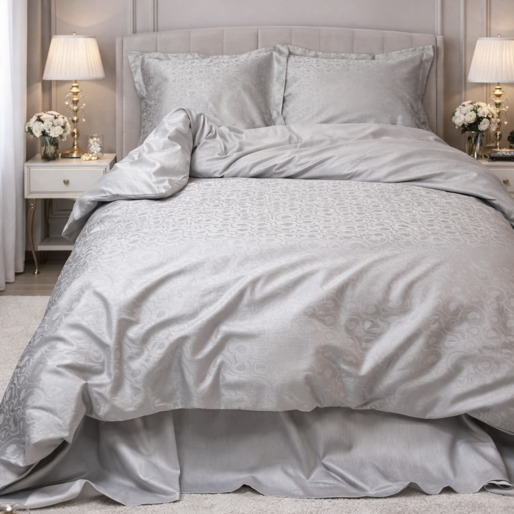 Постільна білизна з сатину-жакард, колір Heart Platinum