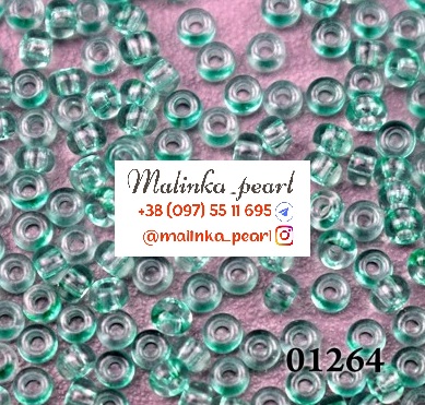 Бісер бірюзовий, кристальний