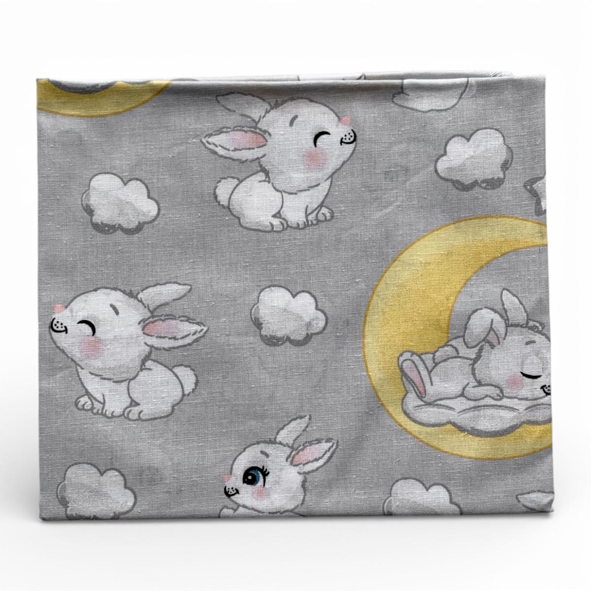 Пелюшка ситцева 110 х 100 см Зайчик на жовтому місяці