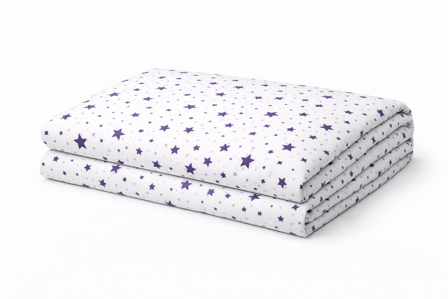 Підковдра  ранфорс принт "Фіолетові зірки на білому "