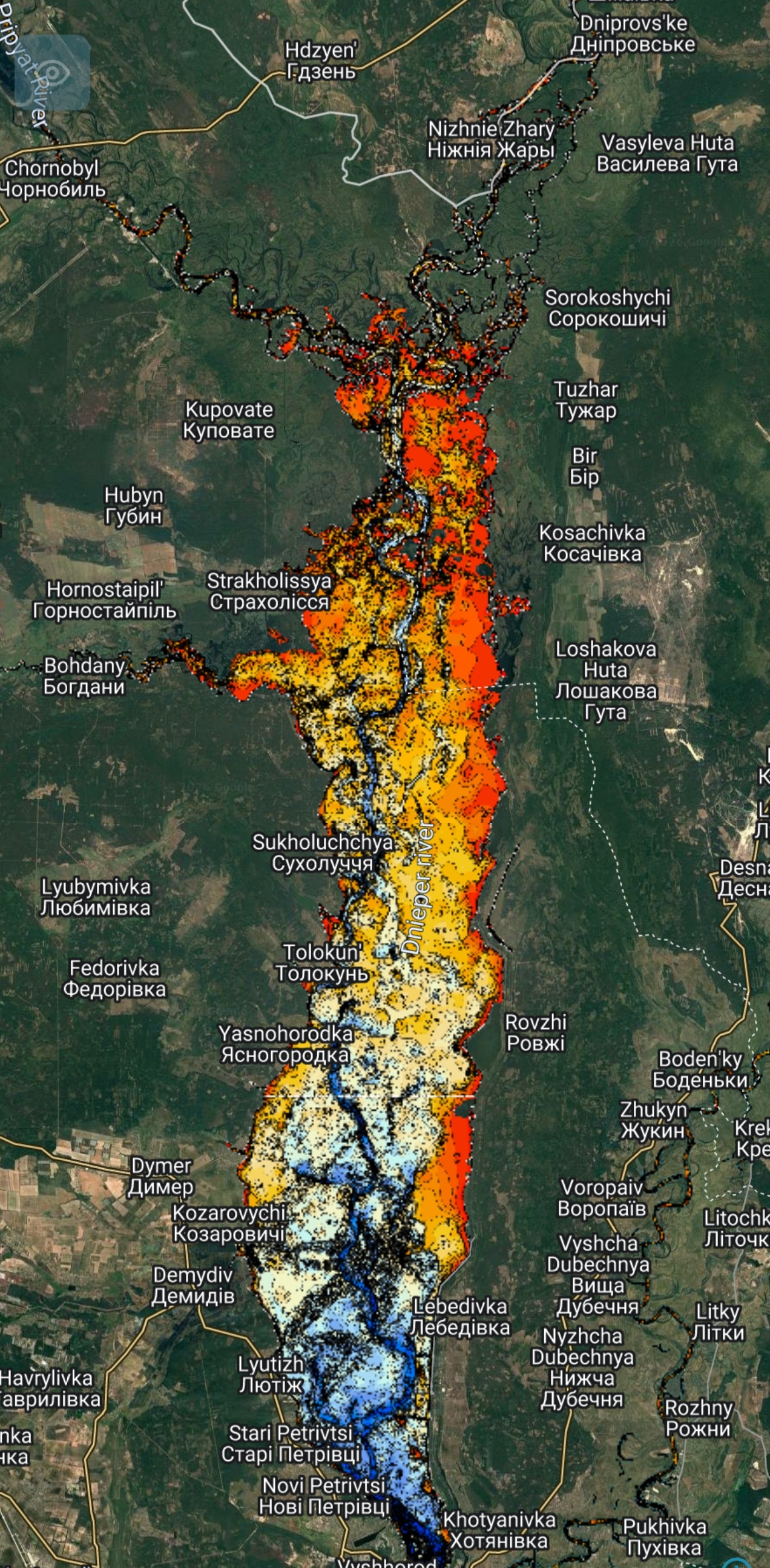 Київське Водосховище (+ р. Прип'ять, Тетерів, Обвідний Канал) 