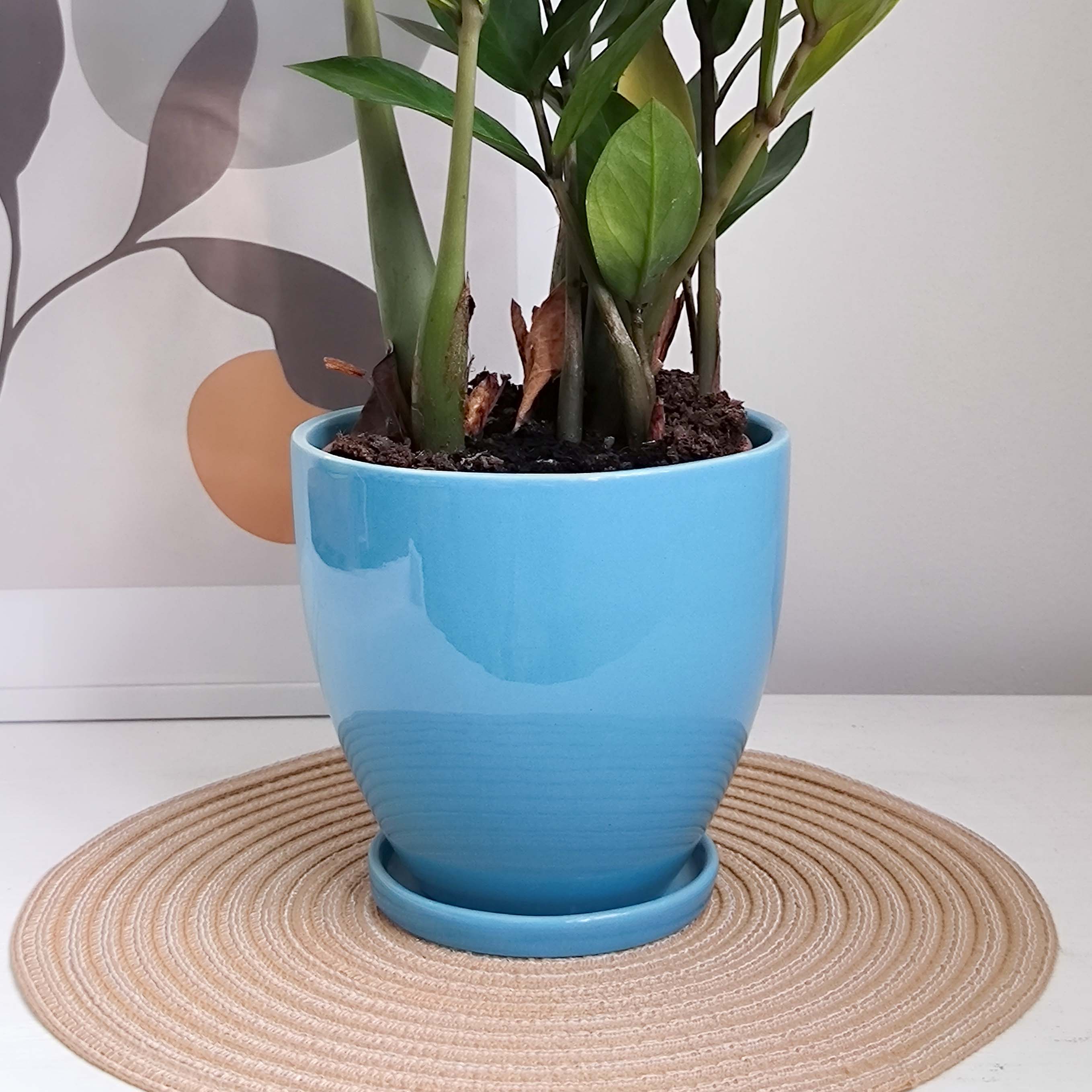 Горщик керамічний Конус 2,5 л Блакитний p005