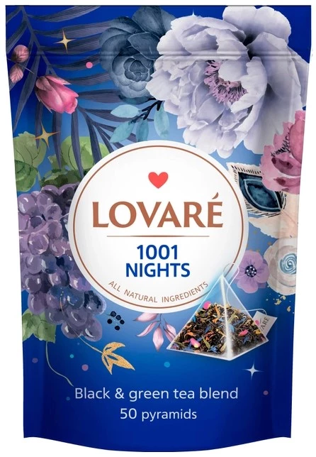 Lovare 1001 nights  Бленд чорного та зеленого чаю 50х2г