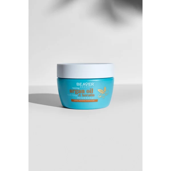 Відновлююча маска для волосся з Аргановою олією та кератином - BEAVER Repairing Argan Oil Hair Mask & Keratin 250мл
