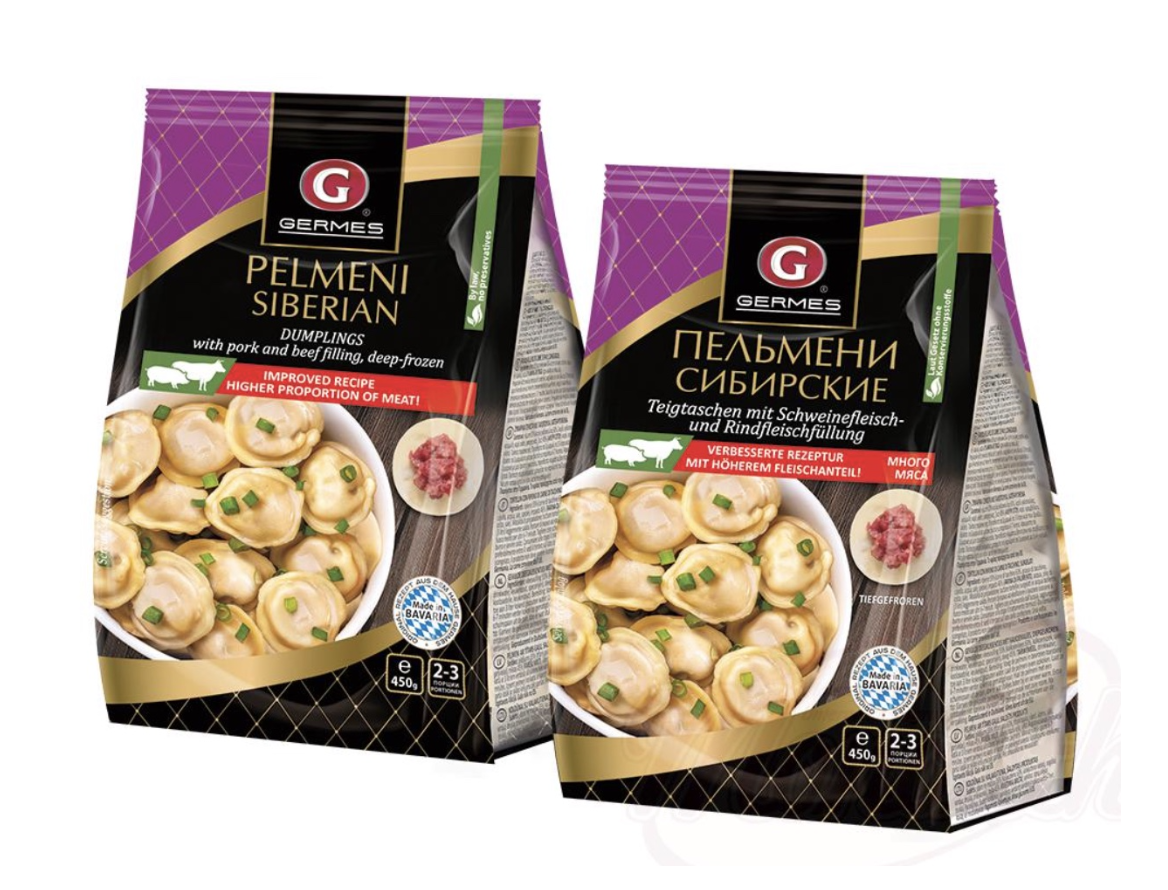 🇩🇪 "Germes" Пельмени Сибирские, 450 гр.
