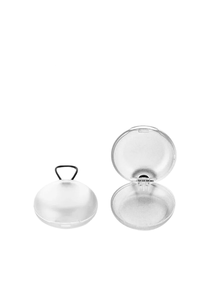 Круглий футляр для зберігання та транспортування берушів в прозорому кольорі