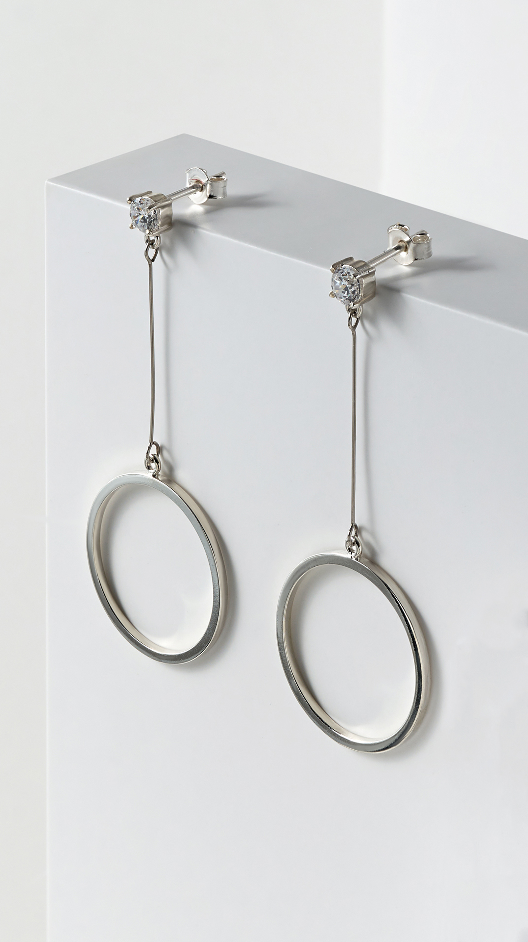 Earrings circle with pheonite sterling silver