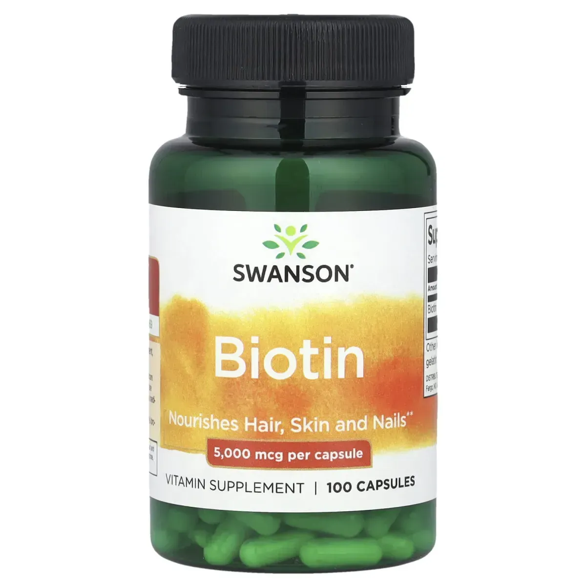 Swanson Biotin 5000 мкг – 100 веган‑капсул