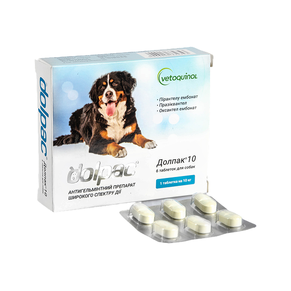 Долпак 10 д/собак таб № 6 зі смаком бекону